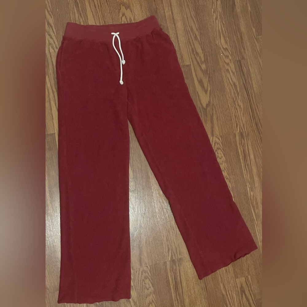 aerie Burgundy Ribbed Sweatshirt Top